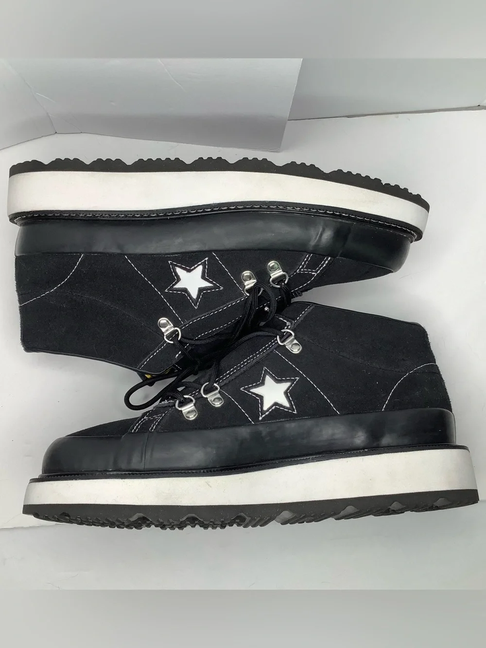 Converse One Star Leather Black Lace Up Mountain Club Mid Boots Women Shoes Sz 9